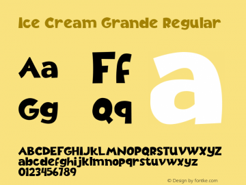 Ice Cream Grande Version 1.00;March 5, 2021;FontCreator 11.5.0.2427 32-bit图片样张