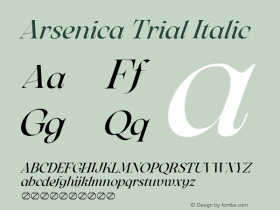 Arsenica Trial Italic Version 0.004图片样张