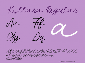 Killara Version 1.00;August 11, 2021;FontCreator 12.0.0.2567 64-bit图片样张