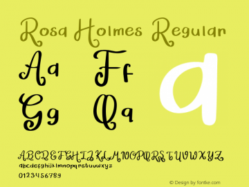 Rosa Holmes Version 1.001;Fontself Maker 3.5.7图片样张