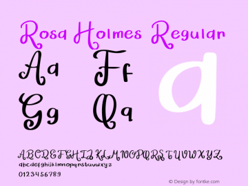 Rosa Holmes Version 1.001;Fontself Maker 3.5.7图片样张