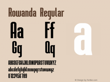 Rowanda Version 1.00;August 11, 2021;FontCreator 12.0.0.2567 64-bit图片样张