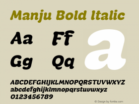 Manju Bold Oblique Version 1.000图片样张