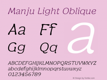 Manju Light Oblique Version 1.000图片样张