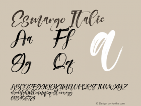 Esmargo Italic Version 1.00;September 8, 2021;FontCreator 13.0.0.2683 64-bit图片样张