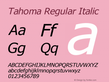 Tahoma Italic Version 1.000 | web-ttf图片样张