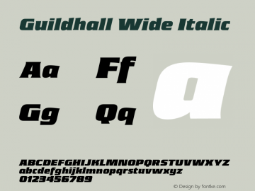 Guildhall Wide Italic Version 2.000;FEAKit 1.0图片样张