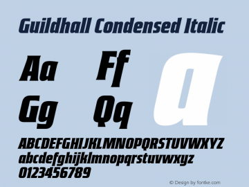 Guildhall Condensed Italic Version 2.000;FEAKit 1.0图片样张