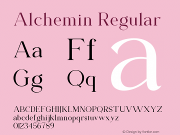 Alchemin Version 1.00;November 24, 2021;FontCreator 12.0.0.2567 64-bit图片样张