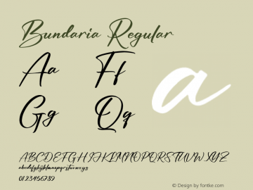 Bundaria Version 1.00;September 17, 2021;FontCreator 13.0.0.2683 64-bit图片样张