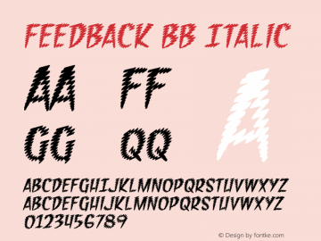 Feedback BB Italic Macromedia Fontographer 4.1 12/17/04 Font Sample