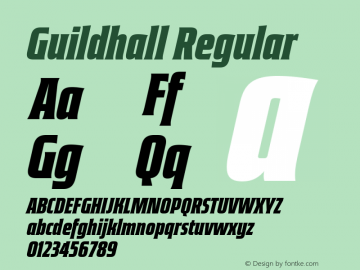 Guildhall Compressed Italic Version 3.00图片样张