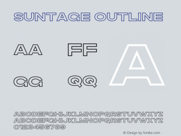 Suntage Outline Version 1.00;December 6, 2021;FontCreator 13.0.0.2683 64-bit图片样张