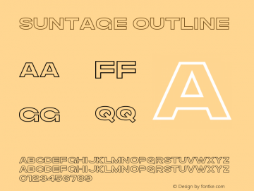 Suntage Outline Version 1.00;December 6, 2021;FontCreator 13.0.0.2683 64-bit图片样张