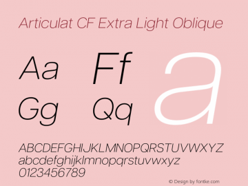 Articulat CF Extra Light Oblique Version 3.200;FEAKit 1.0图片样张