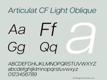 Articulat CF Light Oblique Version 3.200;FEAKit 1.0图片样张