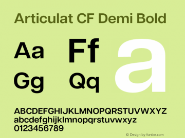 Articulat CF Demi Bold Version 3.200;FEAKit 1.0图片样张