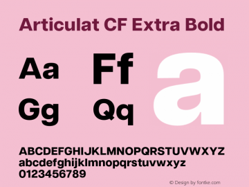 Articulat CF Extra Bold Version 3.200;FEAKit 1.0图片样张