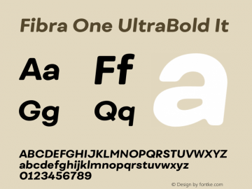 Fibra One UltraBold It Version 1.000;PS 001.000;hotconv 1.0.88;makeotf.lib2.5.64775图片样张