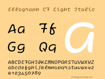 Ellograph CF Light Italic Version 1.200;hotconv 1.0.109;makeotfexe 2.5.65596图片样张