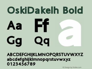 OskiDakelh Bold Version 1.000 2004 initial release图片样张