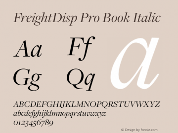 FreightDisp Pro Book Italic Version 3.000图片样张