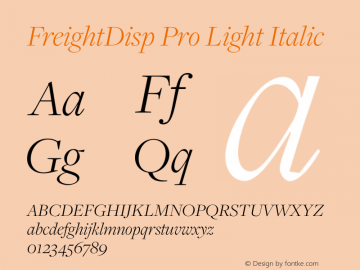 FreightDisp Pro Light Italic Version 3.000图片样张