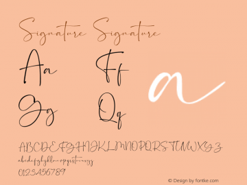 Signature Signature Version 1.00;December 10, 2021;FontCreator 12.0.0.2567 64-bit图片样张
