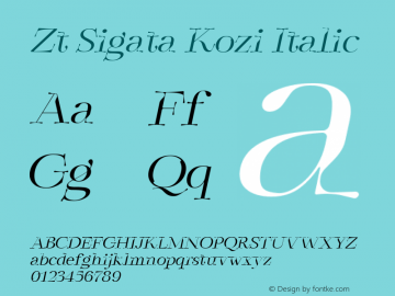 Zt Sigata Kozi Italic Version 1.001图片样张