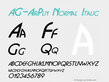 AG-AirPln Normal Italic 1.0 Fri Aug 26 19:45:09 1994图片样张