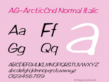 AG-ArcticCnd Normal Italic 1.0 Sat Sep 03 18:55:38 1994图片样张