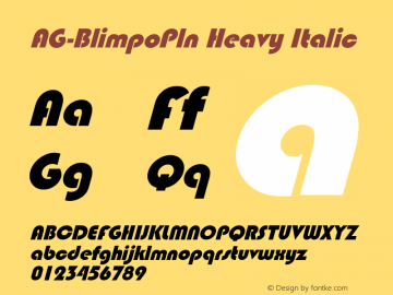 AG-BlippoPln Heavy Italic 1.0 Thu Aug 18 16:46:35 1994图片样张