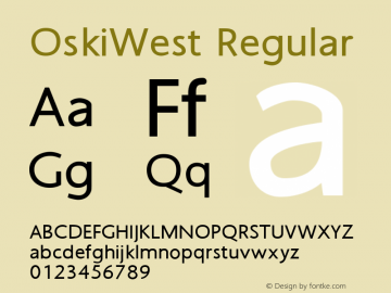 OskiWest Regular Version 1.000 2003 initial release Font Sample