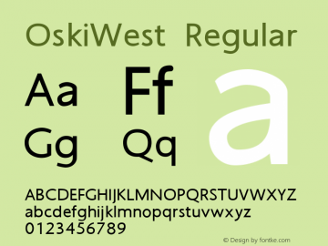 OskiWest Regular Version 2.200 Font Sample