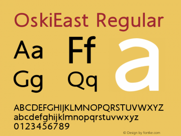 OskiEast Regular Version 1.000 2003 initial release Font Sample