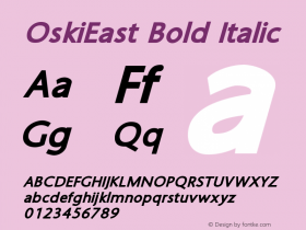 OskiEast Bold Italic Version 1.000 2003 initial release图片样张