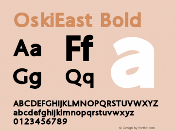 OskiEast Bold Version 1.000 2003 initial release Font Sample