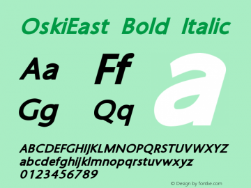 OskiEast Bold Italic Version 2.200 Font Sample