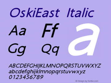 OskiEast Italic Version 2.200 Font Sample
