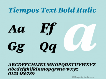 Tiempos Text Bold Italic Version 1.006;hotconv 1.0.116;makeotfexe 2.5.65601图片样张