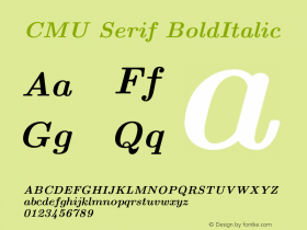 CMU Serif BoldItalic Version 0.3.2图片样张