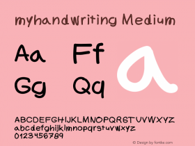 myhandwriting Version 001.000图片样张