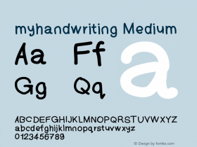 myhandwriting Version 001.000图片样张