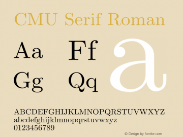 CMU Serif Roman Version 0.4.3 Font Sample