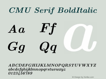 CMU Serif BoldItalic Version 0.7.0图片样张