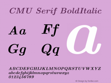 CMU Serif BoldItalic Version 0.7.0图片样张