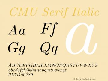 CMU Serif Italic Version 0.7.0图片样张