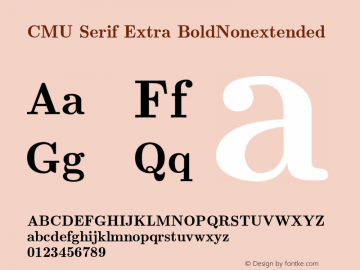 CMU Serif Extra BoldNonextended Version 0.3.1 Font Sample