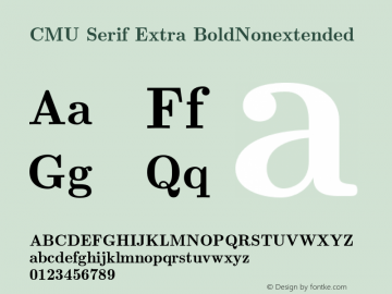 CMU Serif Extra BoldNonextended Version 0.4.2 Font Sample