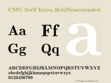 CMU Serif Extra BoldNonextended Version 0.4.3 Font Sample